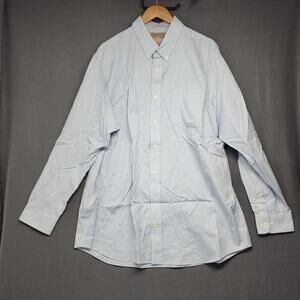 Duluth Trading Shirt Men XL Tall Blue Check Long Sleeve Button Up Cotton Preppy